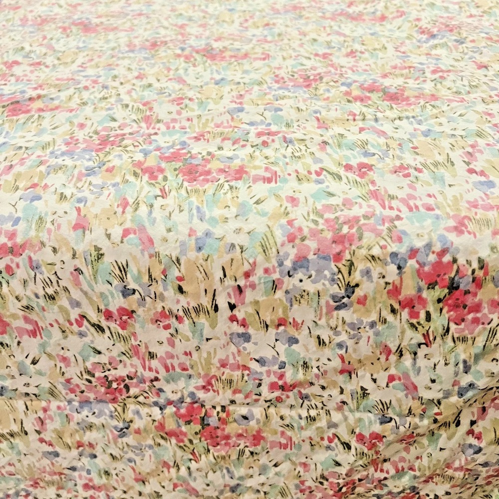 Lauren Ralph Lauren Bedding Loire Watercolors Cotton Flat Queen Sheet Floral Art